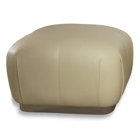 Contemporary Leather Pouf Ottoman